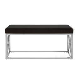 Allure Bench Black & Silver Frame | Home Luxe Interior