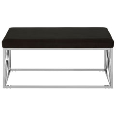 Allure Bench Black & Silver Frame | Home Luxe Interior