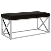 Allure Bench Black & Silver Frame | Home Luxe Interior