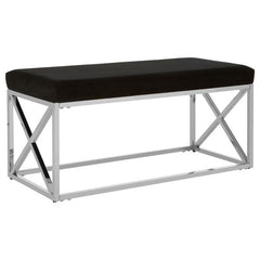 Allure Bench Black & Silver Frame | Home Luxe Interior