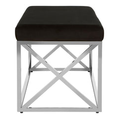 Allure Bench Black & Silver Frame | Home Luxe Interior