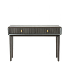Amelie Smoke Grey Elm 2 Drawer Table | Home Luxe Interior