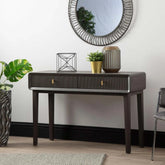 Amelie Smoke Grey Elm 2 Drawer Table | Home Luxe Interior