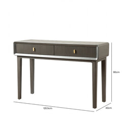 Amelie Smoke Grey Elm 2 Drawer Table | Home Luxe Interior