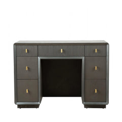 Amelie Smoke Grey Elm 7 Drawer Dressing Table | Home Luxe Interior