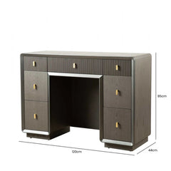 Amelie Smoke Grey Elm 7 Drawer Dressing Table | Home Luxe Interior