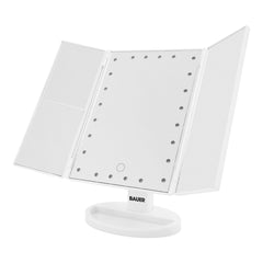 Bauer LED Foldable Mirror - White