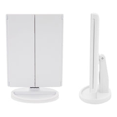 Bauer LED Foldable Mirror - White