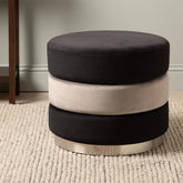 Black & Grey Round Velvet Stool – Home Luxe Interior