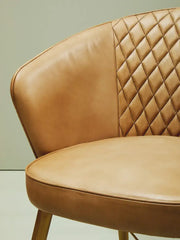Buffalo Grey Leather Chair With Gold Finish Legs