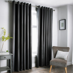 Cambridge Charcoal Blackout Curtain Panel - 54 x 86" Luxury Drape