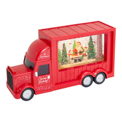 Christmas Red Truck With LED Spinning Glitter