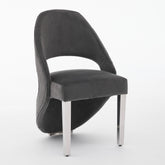 Santorini Dining Chairs – Grey Plush Velvet with Chrome Legs | Home Luxe Interior (Sold in pairs only)