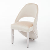 Santorini Dining Chairs – Cream Plush Velvet with Chrome Legs | Home Luxe Interior (Sold in pairs only)