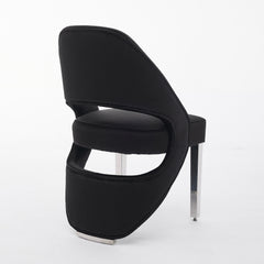 Santorini Black Plush Velvet Dining Chair with Chrome Legs | Home Luxe Interior (Sold in pairs only)