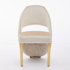 Santorini Dining Chairs – Cream and Gold Plush Velvet | Home Luxe Interior (Sold in pairs only)