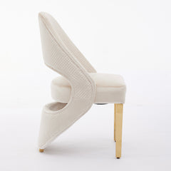 Santorini Dining Chairs – Cream and Gold Plush Velvet | Home Luxe Interior (Sold in pairs only)
