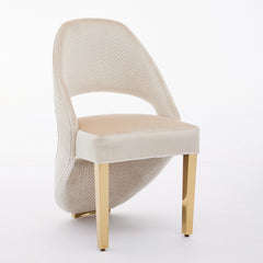Santorini Dining Chairs – Cream and Gold Plush Velvet | Home Luxe Interior (Sold in pairs only)