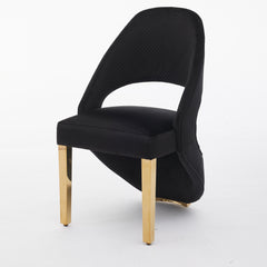 Santorini Black and Gold Dining Chair – Plush Velvet | Home Luxe Interior (Sold in pairs only)