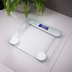 Digital Bathroom Glass Scales - Silver 180kg Max Load Weight Capacity
