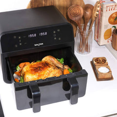 Salter 7L Dual View Air Fryer with Removable Divider Black