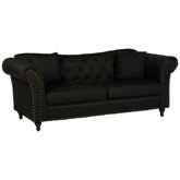 Fable 3 Seat Black Chesterfield Sofa