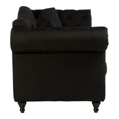 Fable 3 Seat Black Chesterfield Sofa
