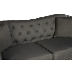 Fable 3 Seat Grey Chesterfield Sofa