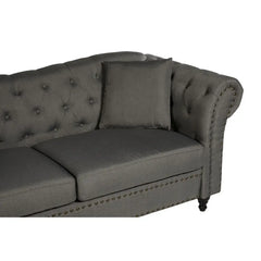 Fable 3 Seat Grey Chesterfield Sofa