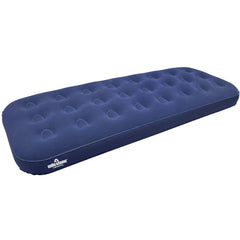 Milestone Single Flocked Camping Airbed - Waterproof Inflatable Mattress
