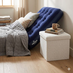 Home Luxe White Brushed Velvet Folding Storage Box Ottoman - 38cm