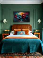 French Velvet Abstract Flowers - Home Luxe Interior