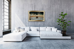 French Velvet Arabic Art, The Kaaba at Night - Home Luxe Interior