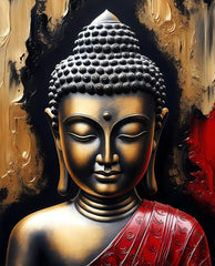 French Velvet Budha Abstract - Home Luxe Interior