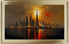 French Velvet Dubai City View Abstract - Home Luxe Interior