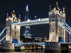 French Velvet Illuminated Tower Bridge over Thames. - Home Luxe Interior