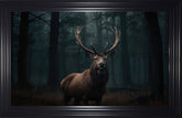 French Velvet Mighty stag stands alone, eyes locked forward - Home Luxe Interior