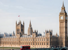 French Velvet Westminster Palace on a bright sunny day - Home Luxe Interior