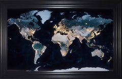 French Velvet World Map by Night - Home Luxe Interior