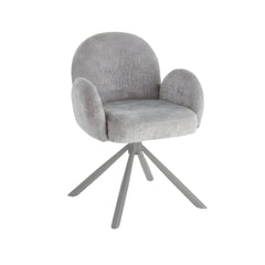 Gstaad Grey Swivel Dining Chairs Set of 2 Fabric Spider Leg Armchair