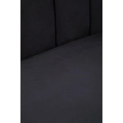 Hansa Three Seat Black Velvet Sofa