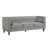 Helia 3 Seat Grey Velvet Sofa