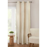 Home Collection Cream Piped Edge Curtain Panel - 54 x 86" Eyelet