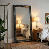 Juliette Large Black Ornate Full Length Mirror 180x90cm