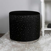 Kent Round Stool with Sparkle Pattern – Black – Home Luxe Interior