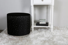 Kent Round Stool with Sparkle Pattern – Black – Home Luxe Interior