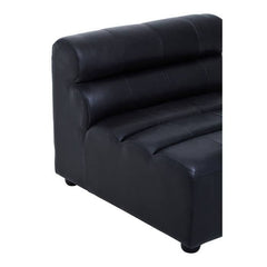 King Armless Distressed Slate Leather Sofa Chair