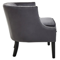 Larissa Grey Velvet Studded Chair