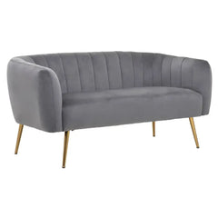 Larissa Two Seat Grey Velvet Sofa