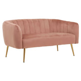 Larissa Two Seat Pink Velvet Sofa